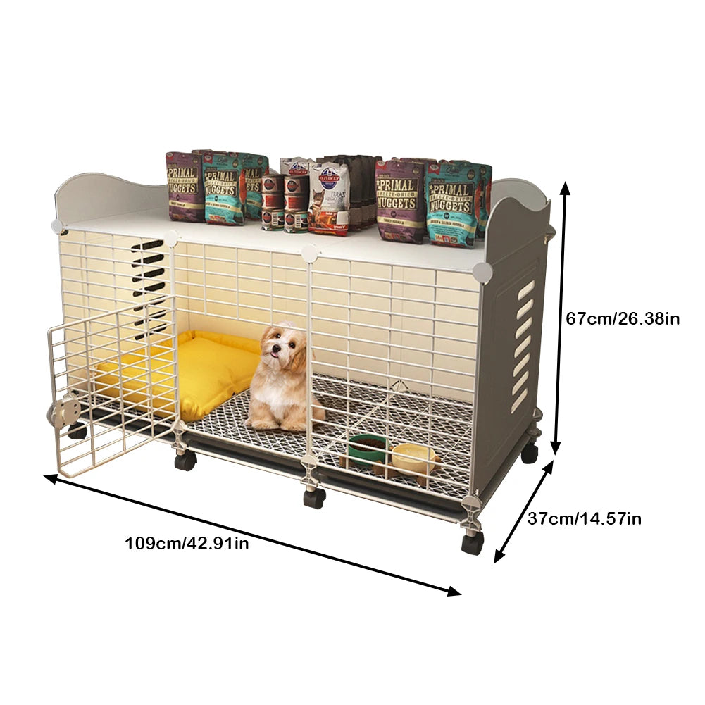 Dog Kennel With Wheels And Tray Indoor Wire Crate