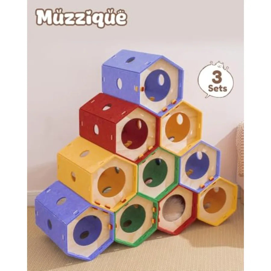 Modular Felt Cat Tunnel Bed 8 Way Hideaway for Cats