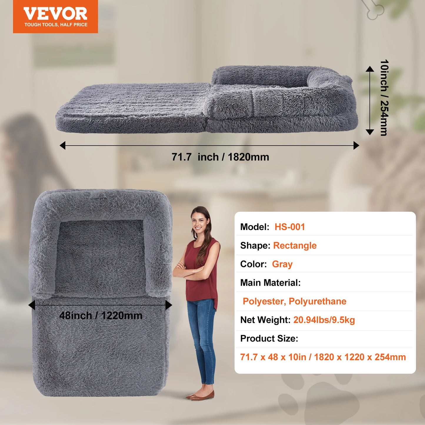 SucceBuy Human Dog Bed With Orthopedic Foam