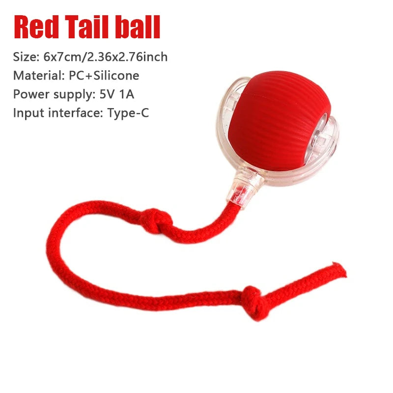 Smart Cat Toy Automatic Rolling Ball Rechargeable Interactive Fake Tail