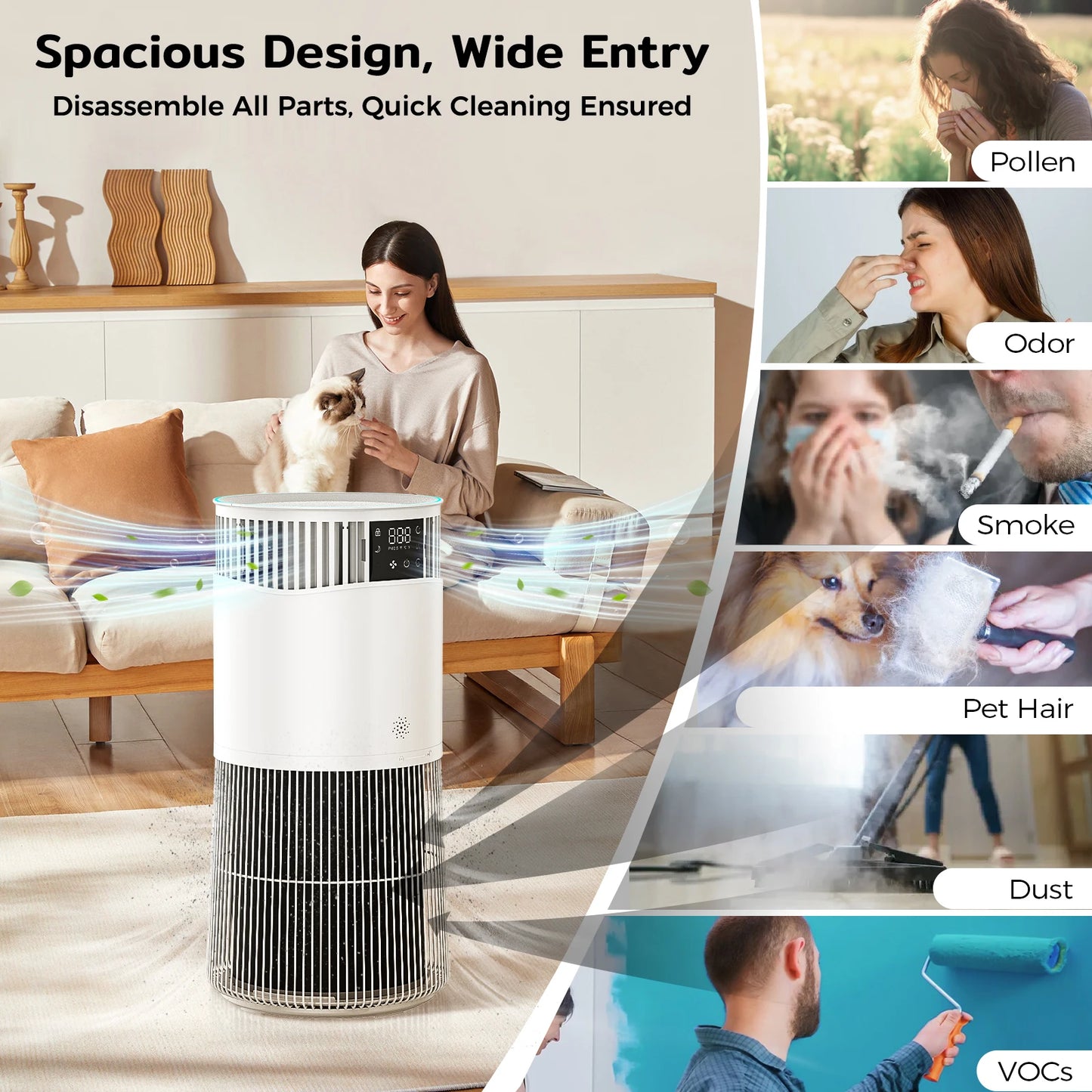 Amicura P2 Air Purifier for Pet Allergy Sufferers High CADR