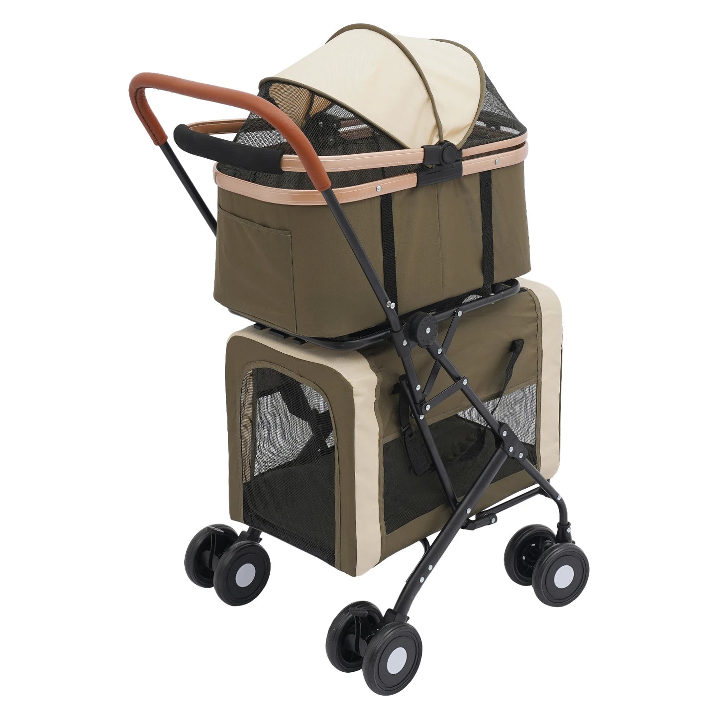 Bymaocar Foldable Pet Stroller For Small And Medium Dogs 2 Tiers 35kg