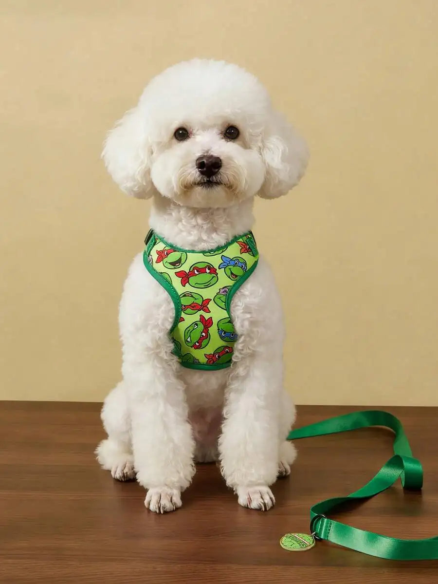 Cartoon Printed Pet Harness Leash Set For Cats And Dogs