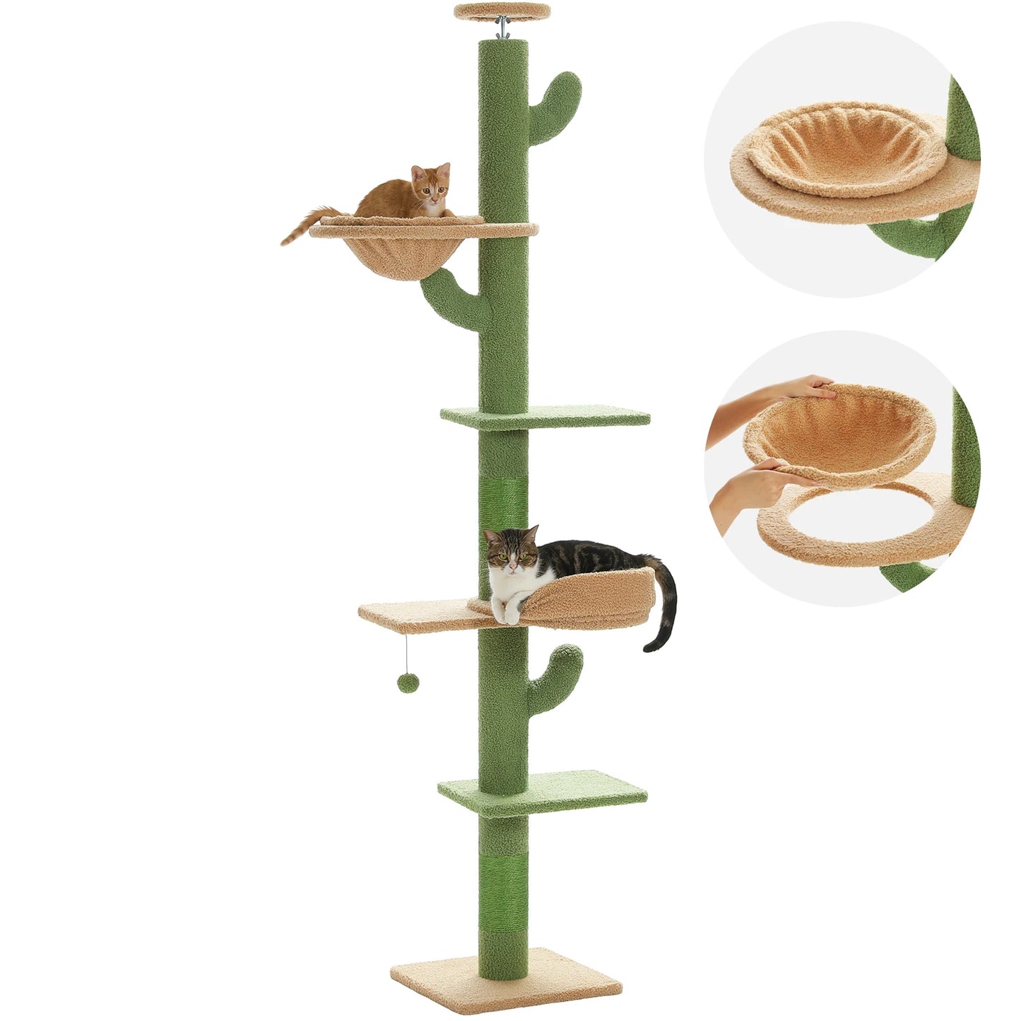 PEQULTICN Adjustable Cactus Cat Tree Indoor Tower Sturdy