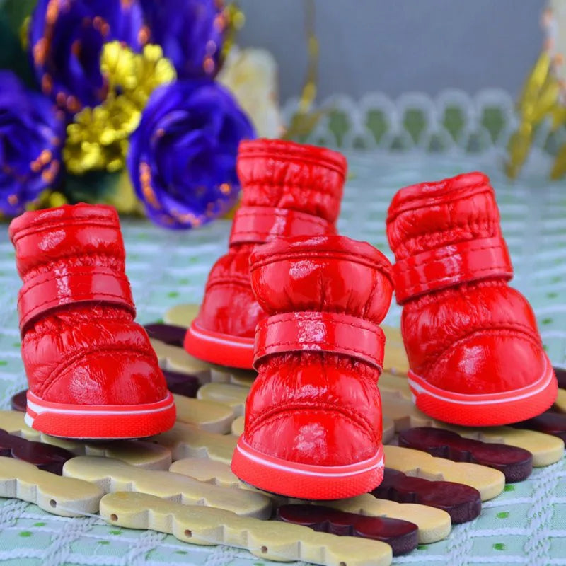 Warm Waterproof Winter Dog Shoes For Small Dogs Fleece Boots