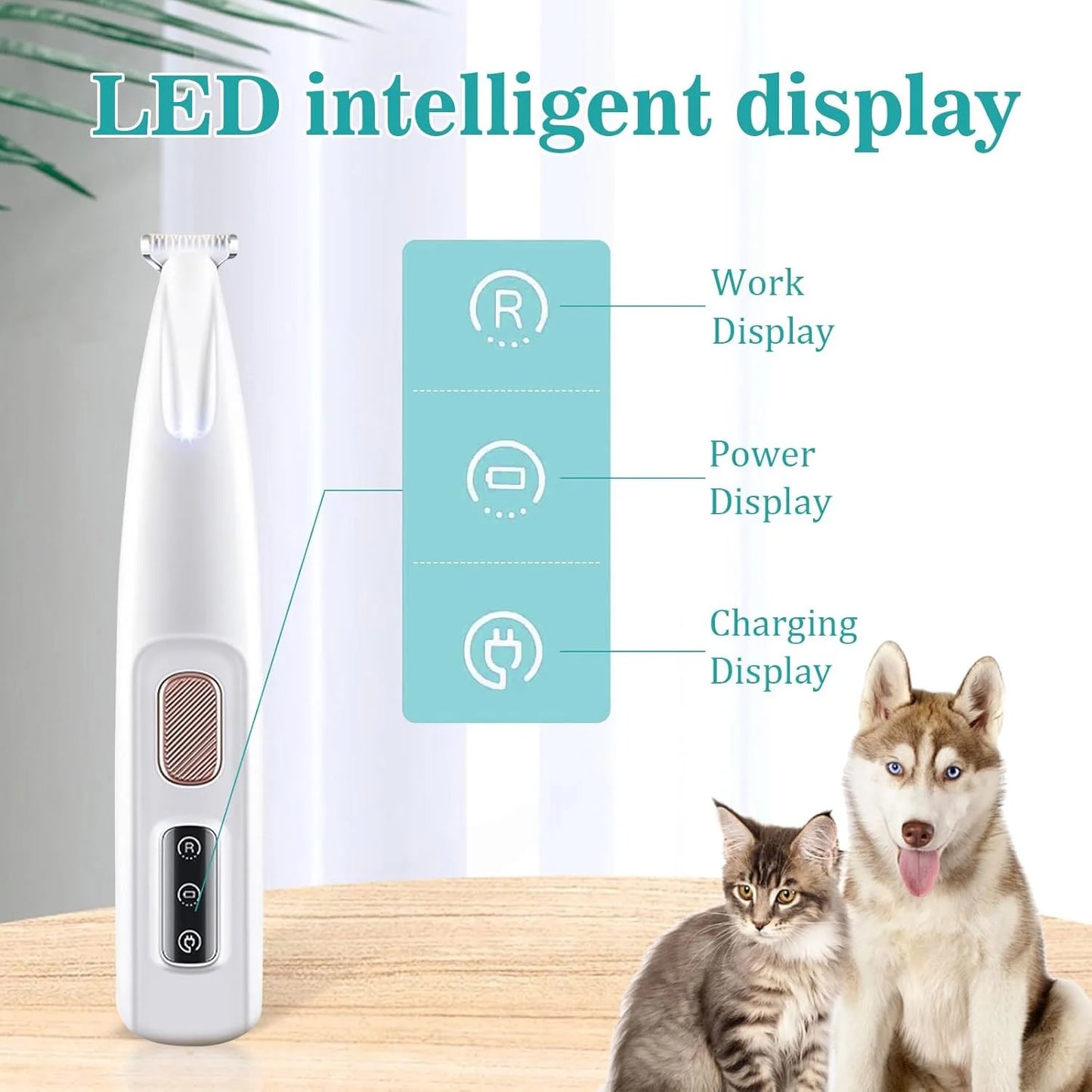 Cat And Dog Paw Trimmer With LED Light Rechargeable Battery