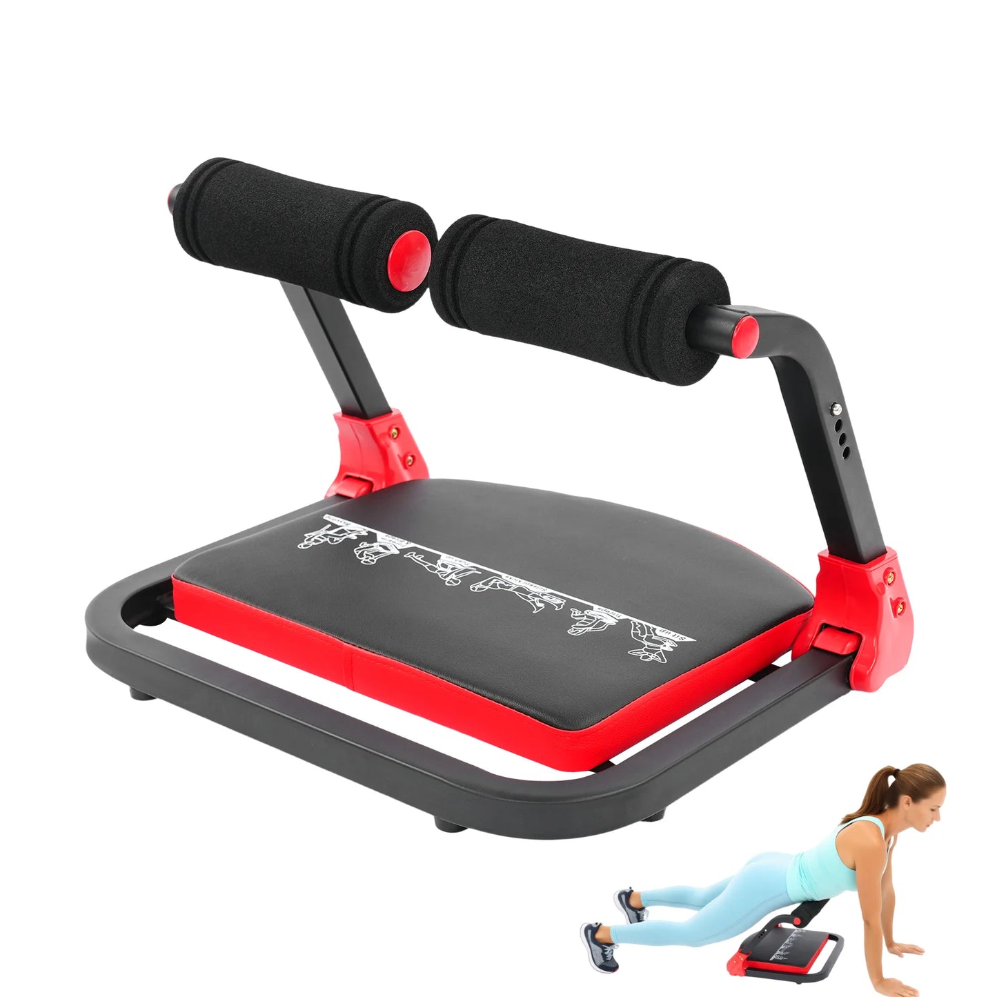 Abdominal Exerciser Foldable Multifunctional Ab Machine Adjustable Intensity for Home Gym Fitness Equipment