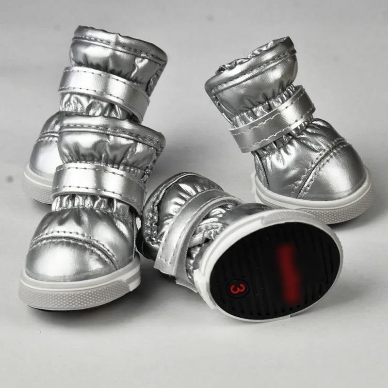Warm Waterproof Winter Dog Shoes For Small Dogs Fleece Boots