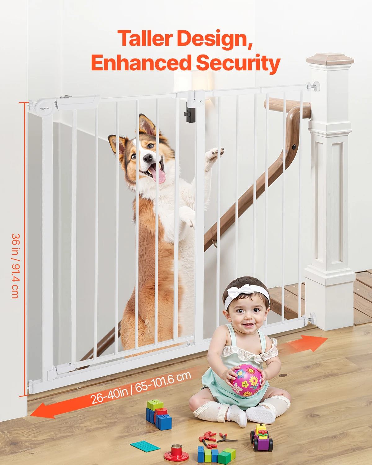 SucceBuy Baby Gate Pressure Mount Walk Through Pet Gate