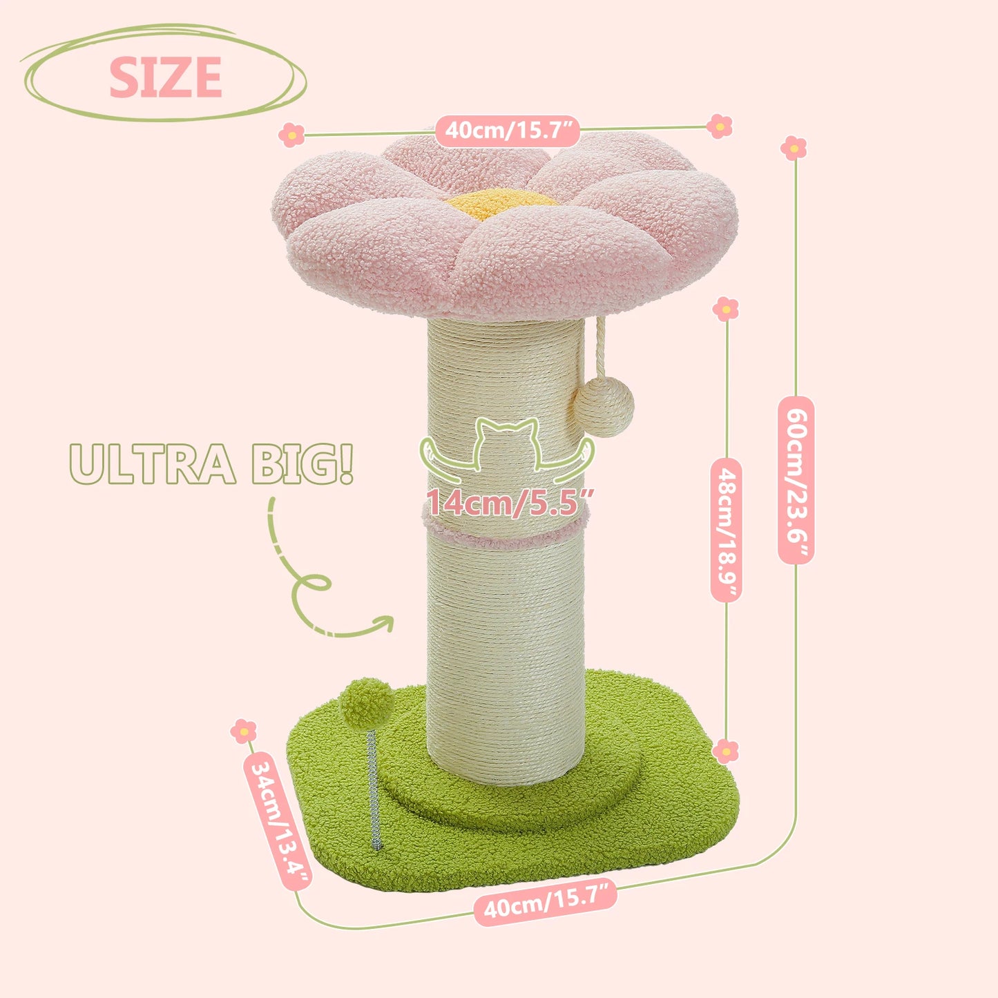 PAWZ Road Flower Cat Tree Scratching Post Indoor Use