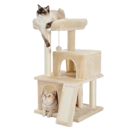 PAWZ Road Multilevel Cat Tree With Double Condos Spacious Perch