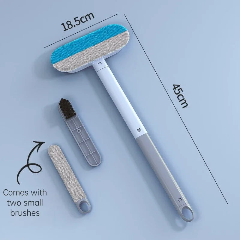 Long Handle Pet Hair Remover Brush Static Cat Hair Cleaner for Carpets Cat Trees Beds Ideal for Cat Furniture Cleaning