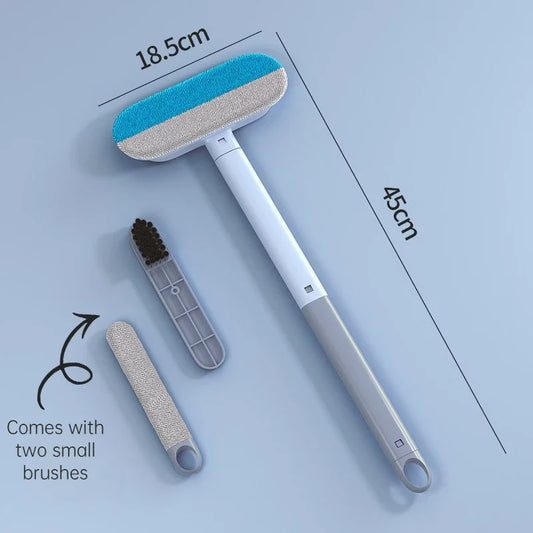 Long Handle Pet Hair Remover Brush Static Cat Hair Cleaner for Carpets Cat Trees Beds Ideal for Cat Furniture Cleaning