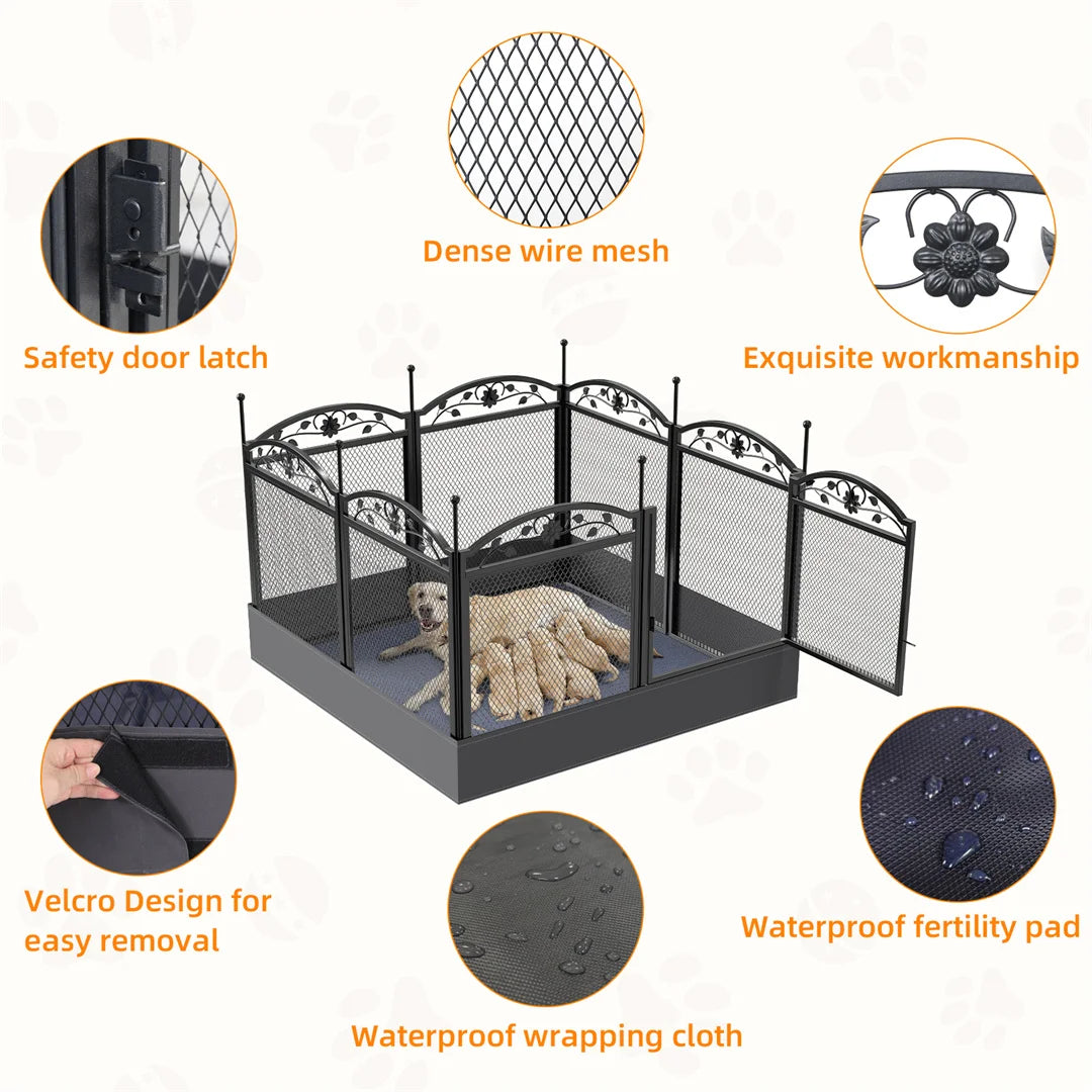 BINGOPAW 8-Panel Heavy Duty Dog Playpen for Indoor Outdoor Training