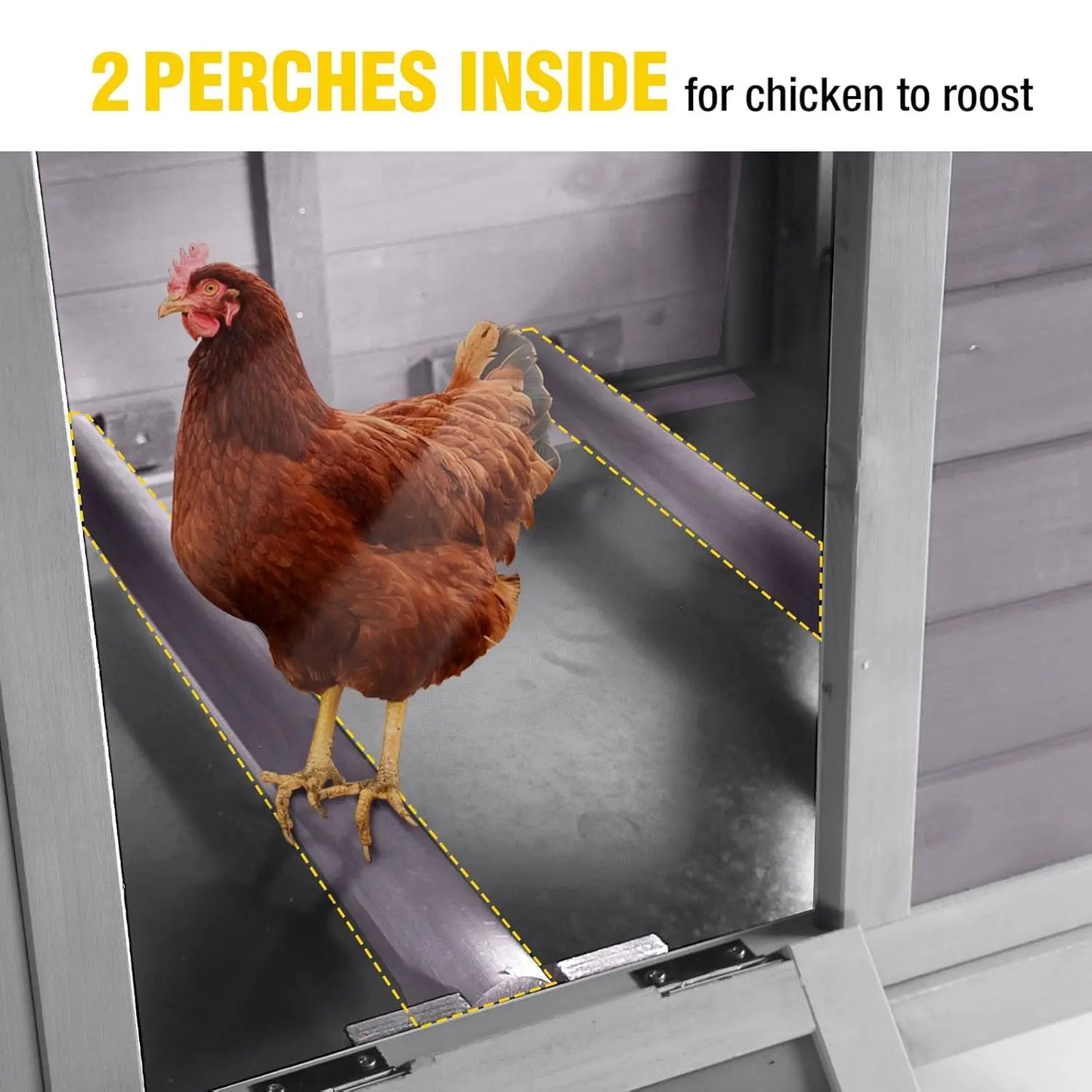 Outdoor Wooden Chicken Coop With Expandable Run