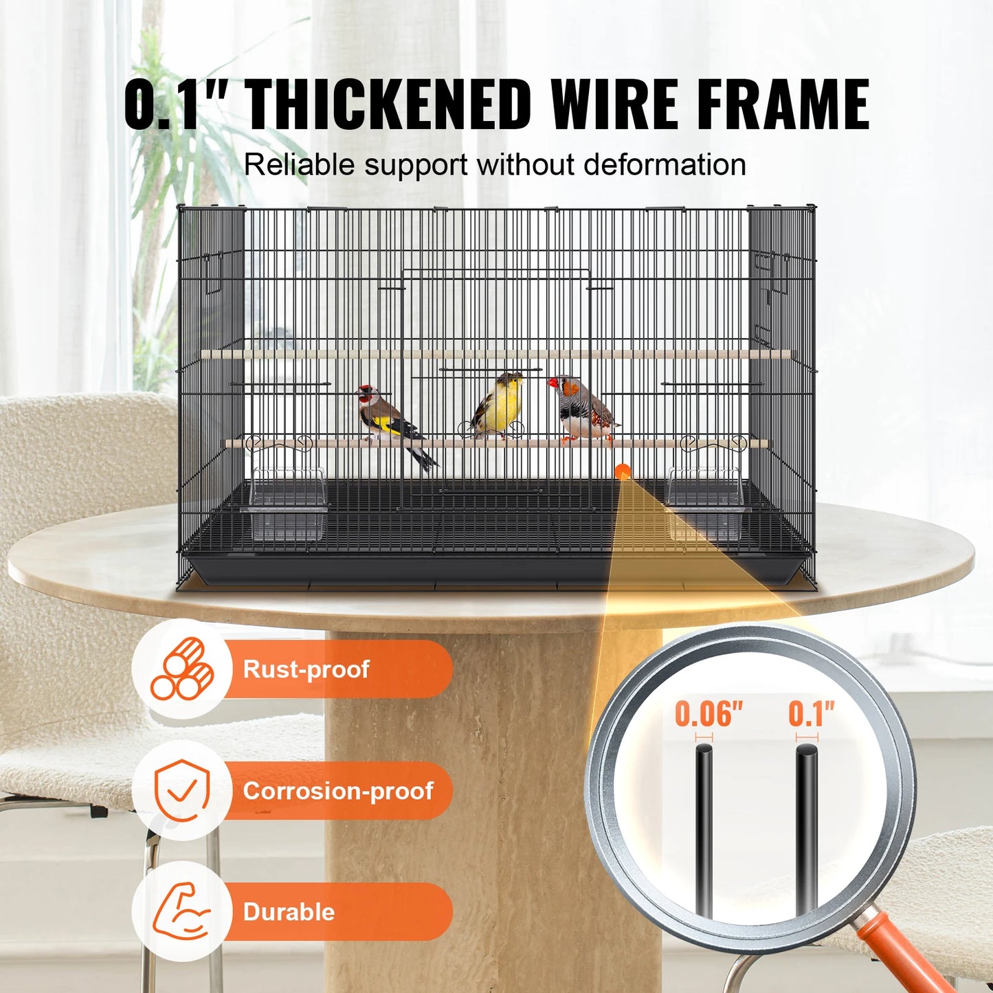 SucceBuy Pet Bird Cage With Rolling Stand Tray For Cockatiels