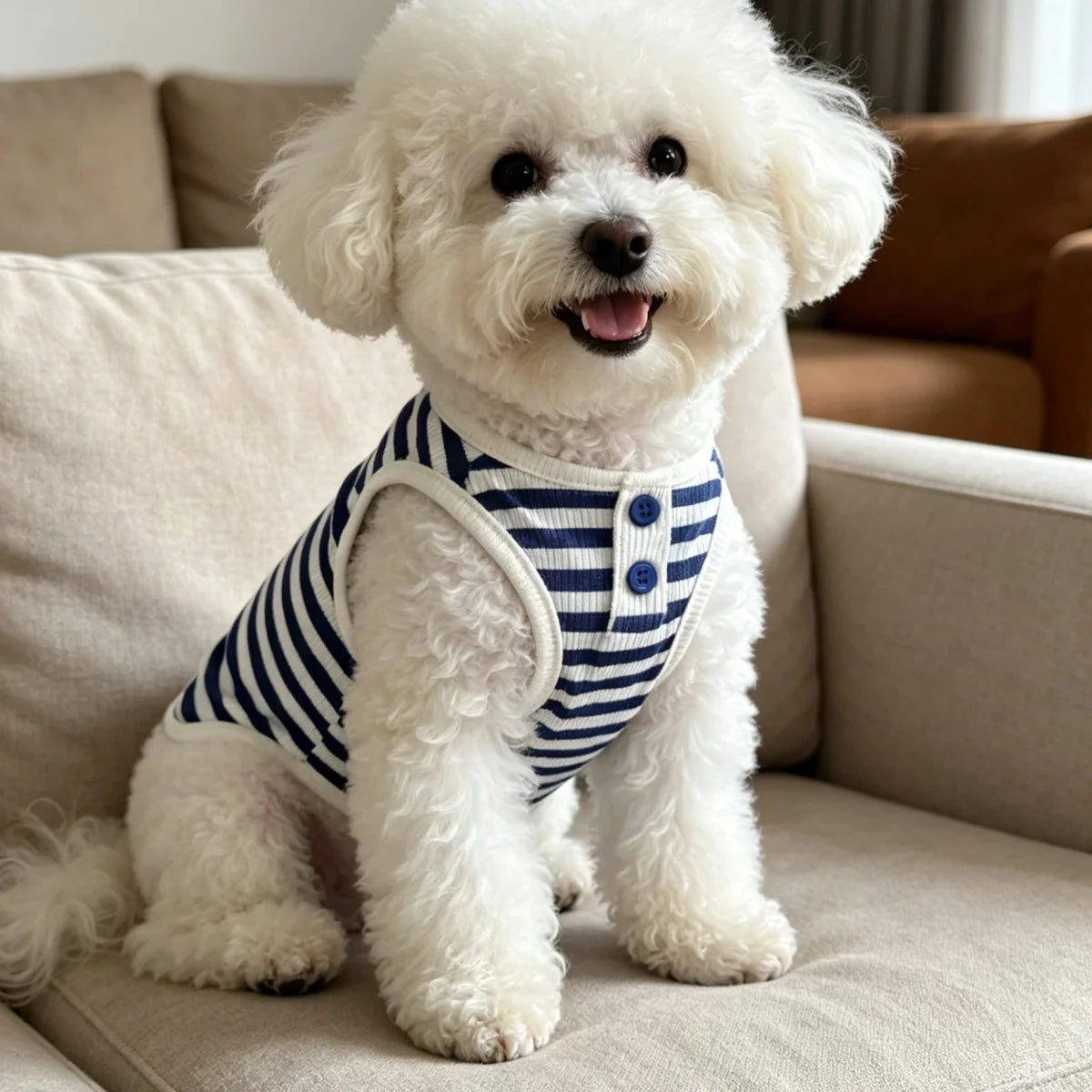 Striped Cool Pet Vest Breathable Summer Outfit For Dogs Cats