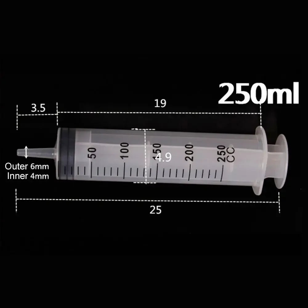 1pc 150ml-500ml Large Capacity Syringe Syringes Reusable Pump Measuring 1.3m Tube Feeding Ink Big Syringe Hydroponics Nutrient