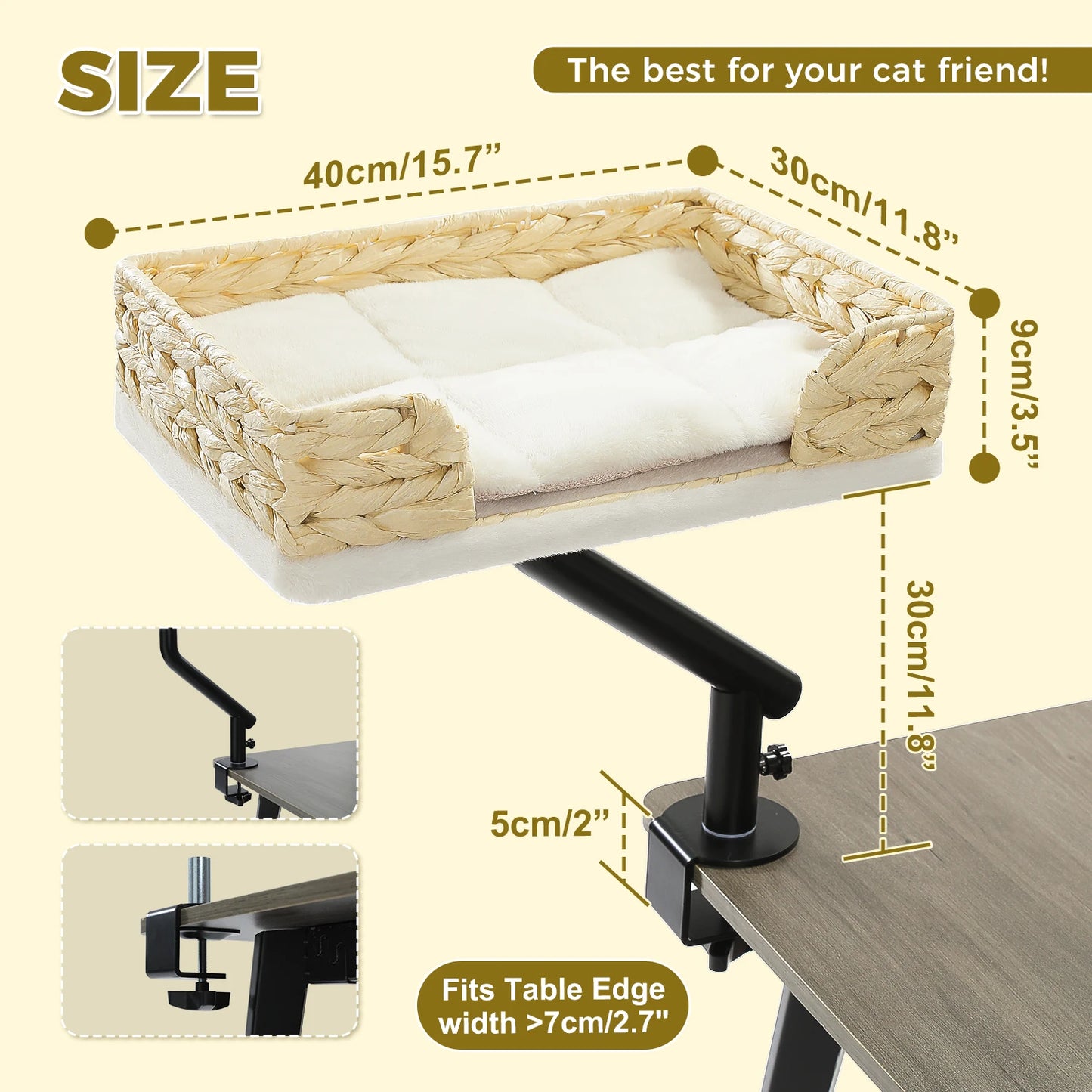 PAWZ Road Cat Desk Bed 360 Degree Rotatable Stand With Soft Hammock