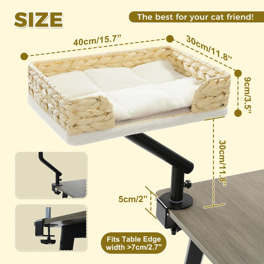 PAWZ Road Cat Desk Bed 360 Degree Rotatable Stand With Soft Hammock