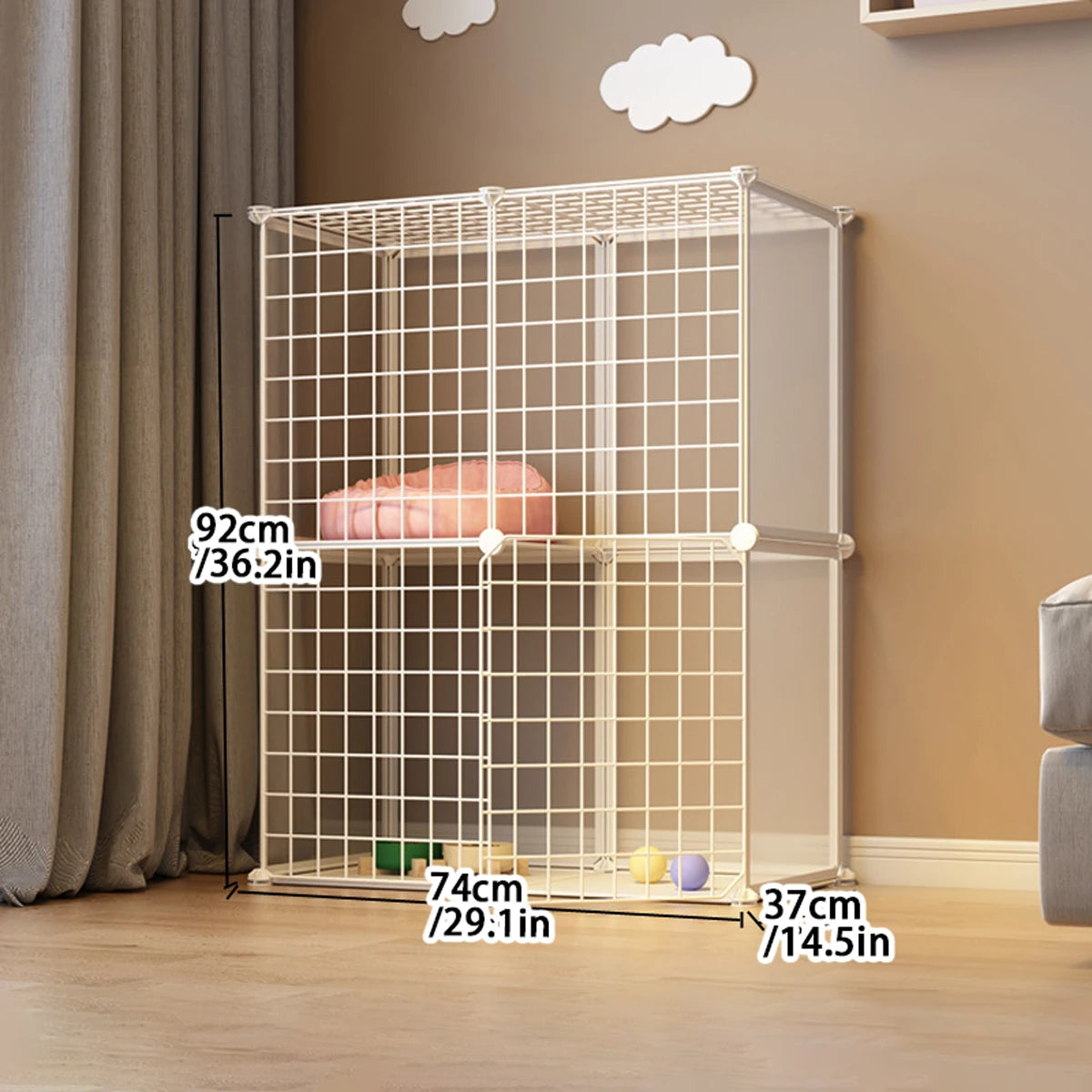 Pet Fence Double Layer Cat Cage Indoor Kitten Dog Gate