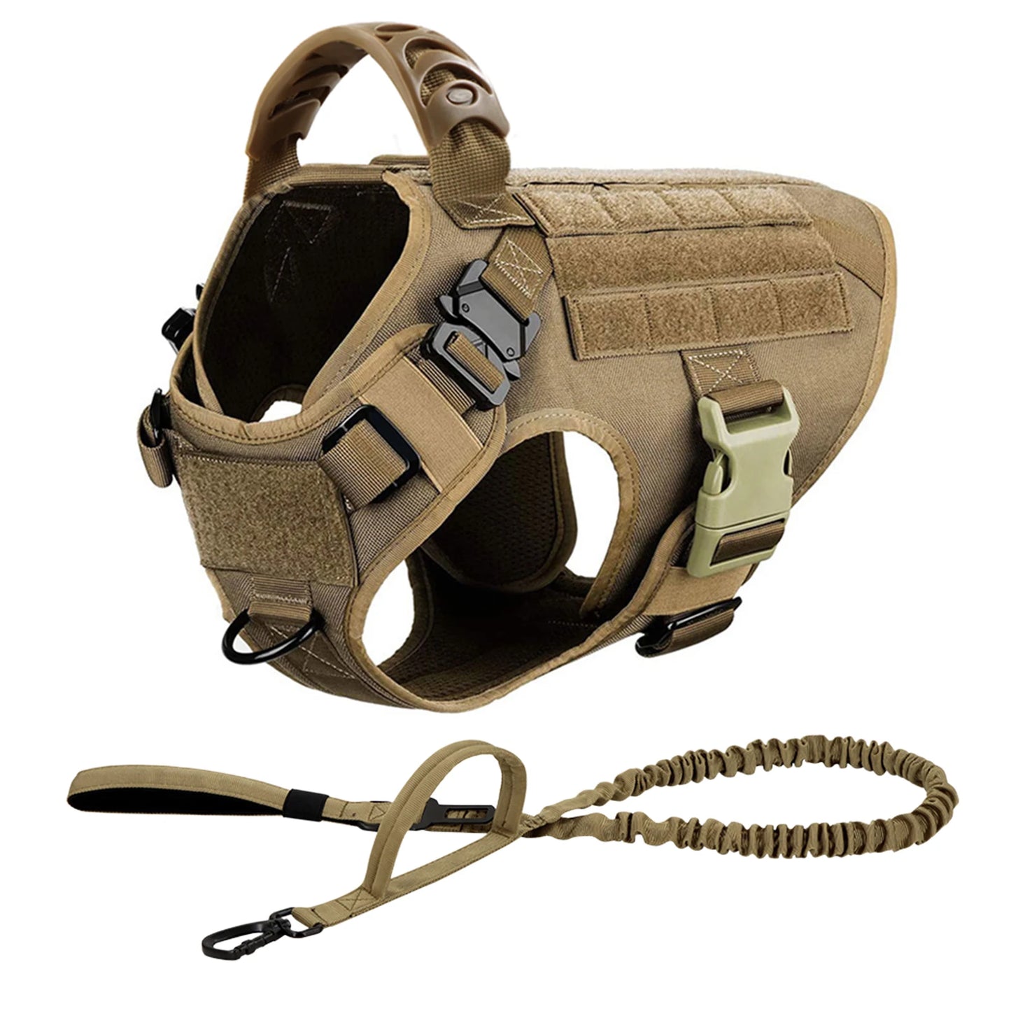 PETRAVELCN Tactical Dog Harness Leash Set For Large Dogs