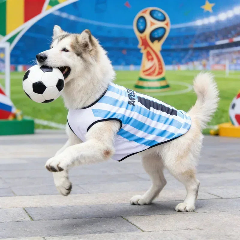 New Hot Cat Clothes Breathable Mesh for Pet World Cup National Team Jersey Football Themed Pet T Shirt Puppy Soft Quick Dry Vest