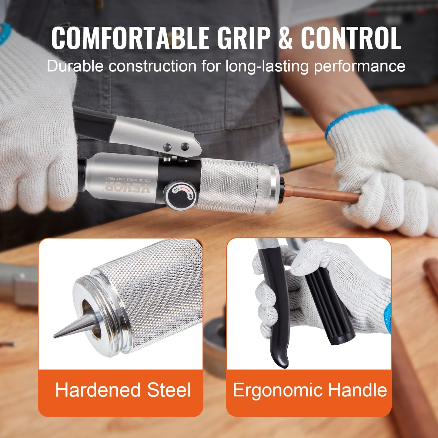 SucceBuy Hydraulic Tube Expander with 7Pipe Expander Heads Deburring Tool Pipe Cutter for Copper Aluminum Brass Soft Steel Pipes