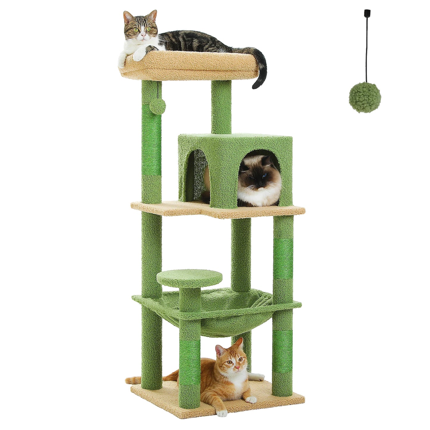 PETEPELACN Cat Tree Indoor 5-Tier Cat Tower With Metal Frame