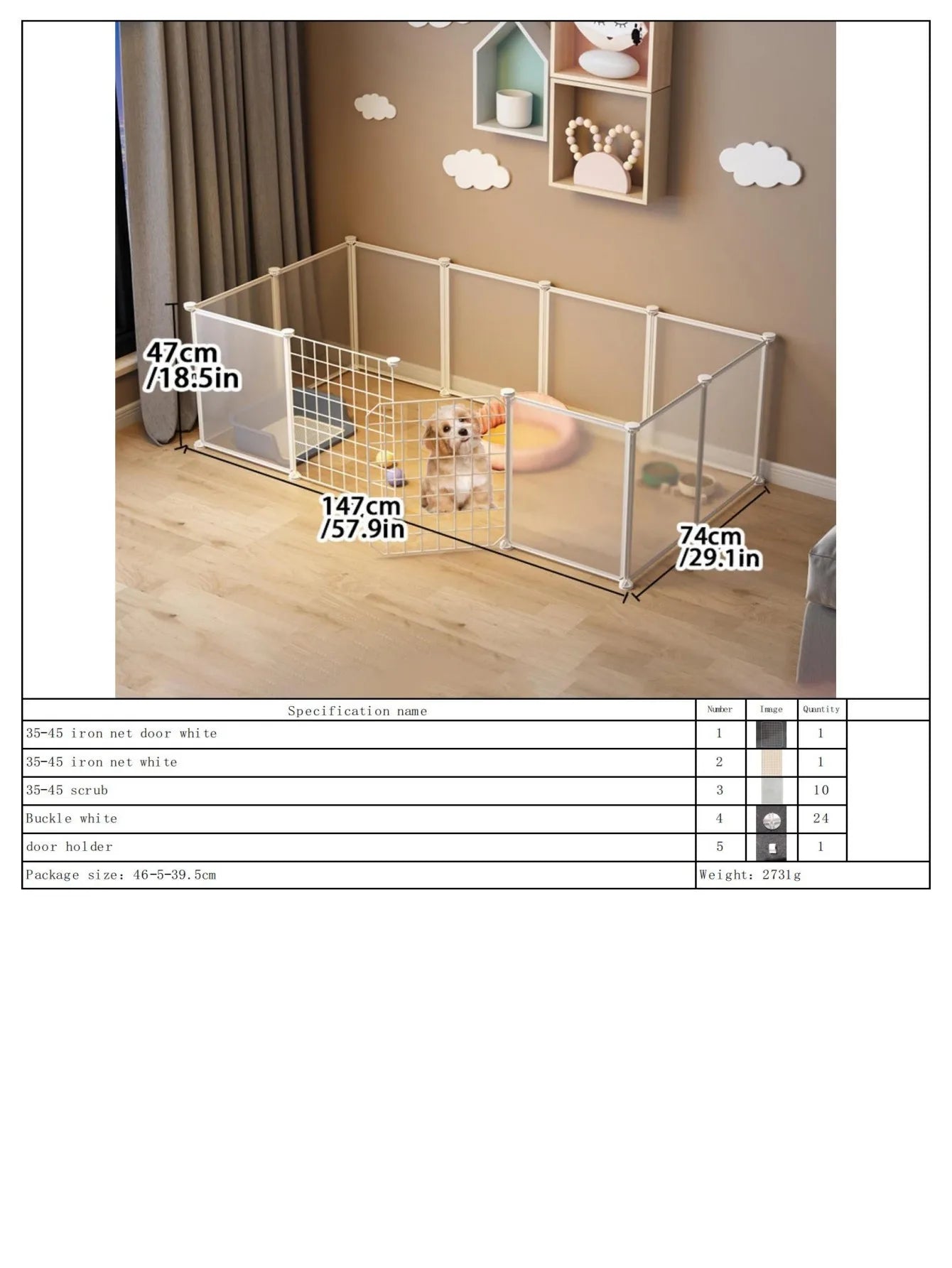 Pet Fence Double Layer Cat Cage Indoor Kitten Dog Gate