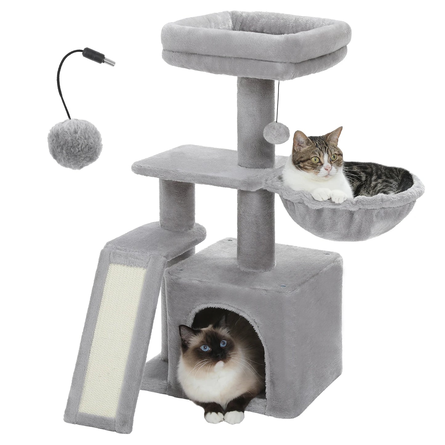 PEQULTICN Small Cat Tree With Natural Sisal Scratching Post