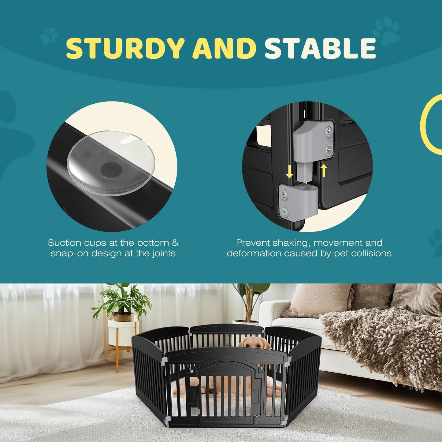 JHK Plastic Dog Playpen Indoor Outdoor Folding Portable