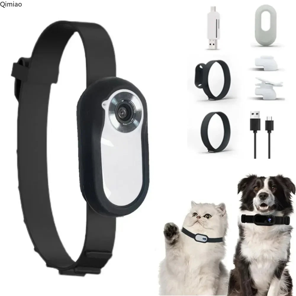 LISMCN Portable Pet Camera 1080p HD Detachable Collar Cam