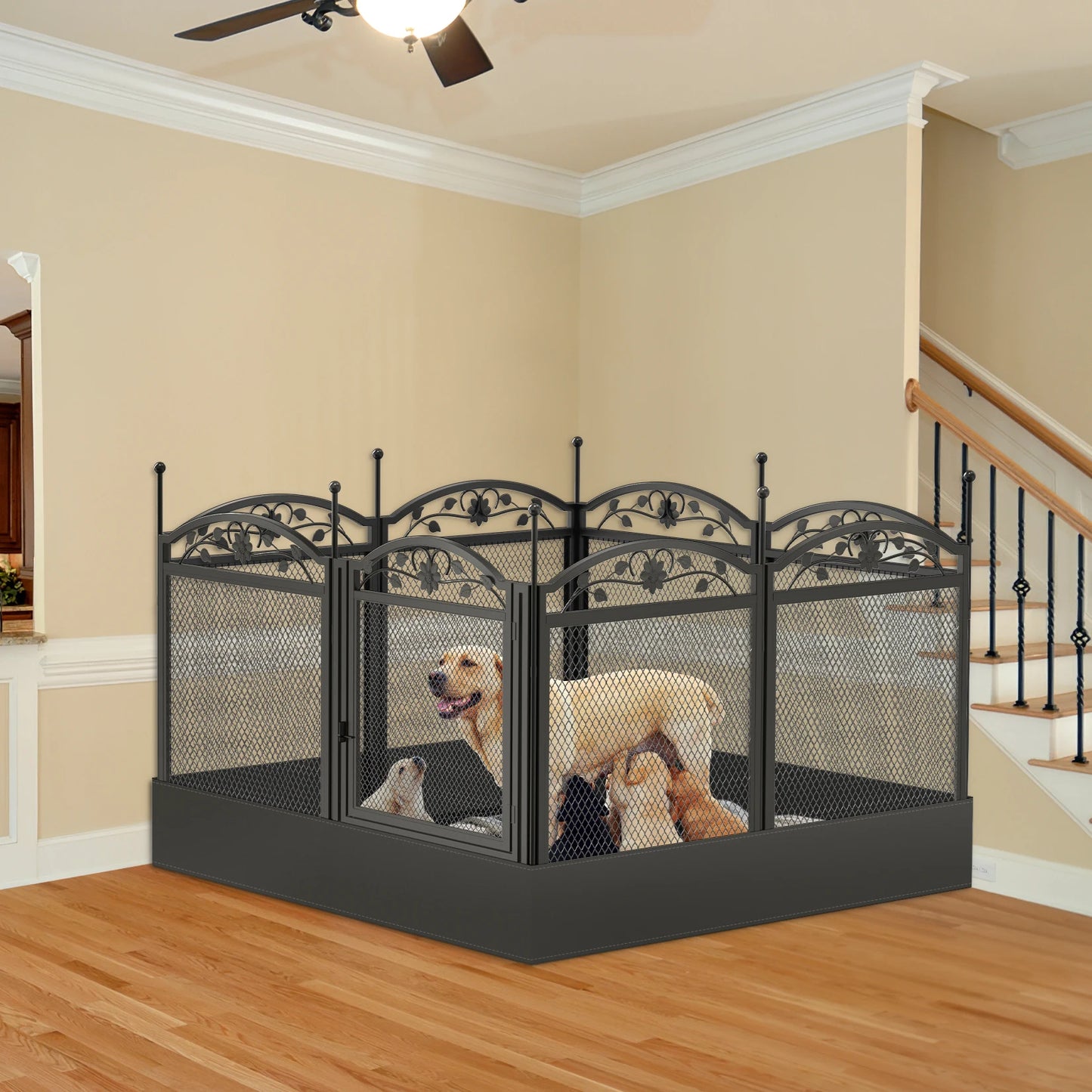 BINGOPAW 8-Panel Heavy Duty Dog Playpen for Indoor Outdoor Training