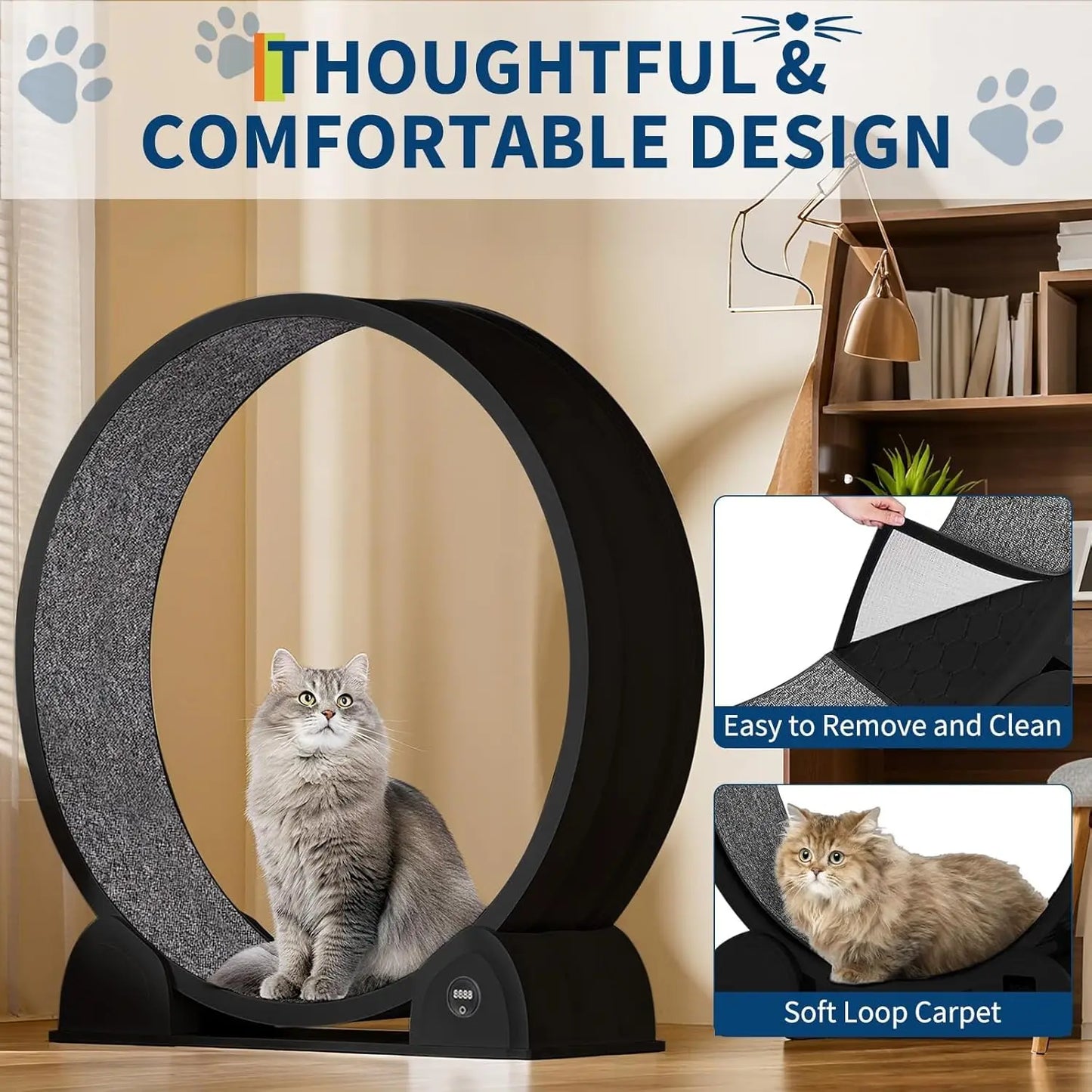 HiMISS Cat Exercise Wheel With Smart Pedometer For Indoor Running