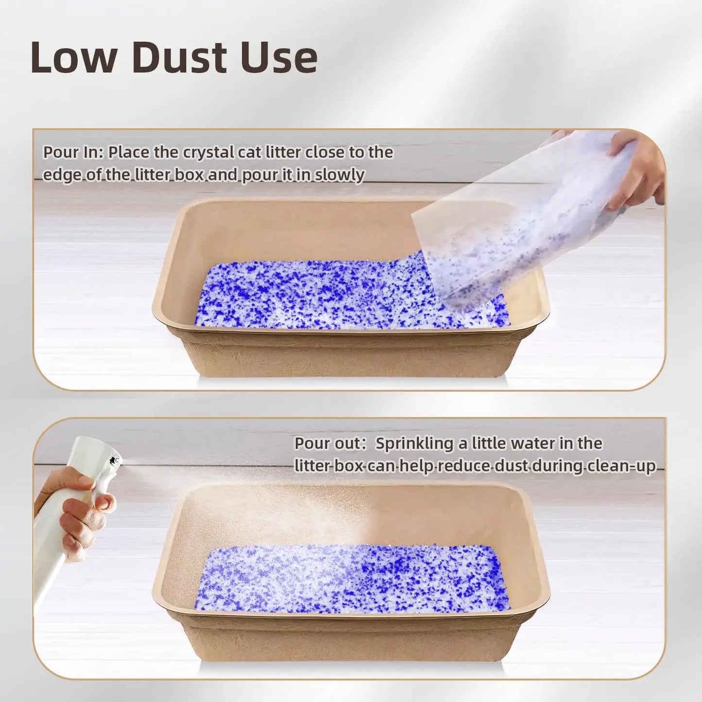 Crystal Cat Litter With Silica Gel Long Lasting Odor Control Safe For Pets