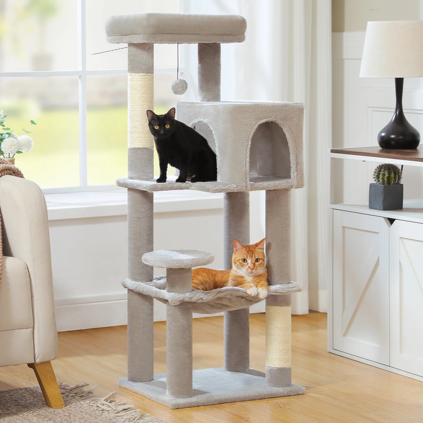 PEQULTICN 5-Level Cat Tree With Perch And Hammock