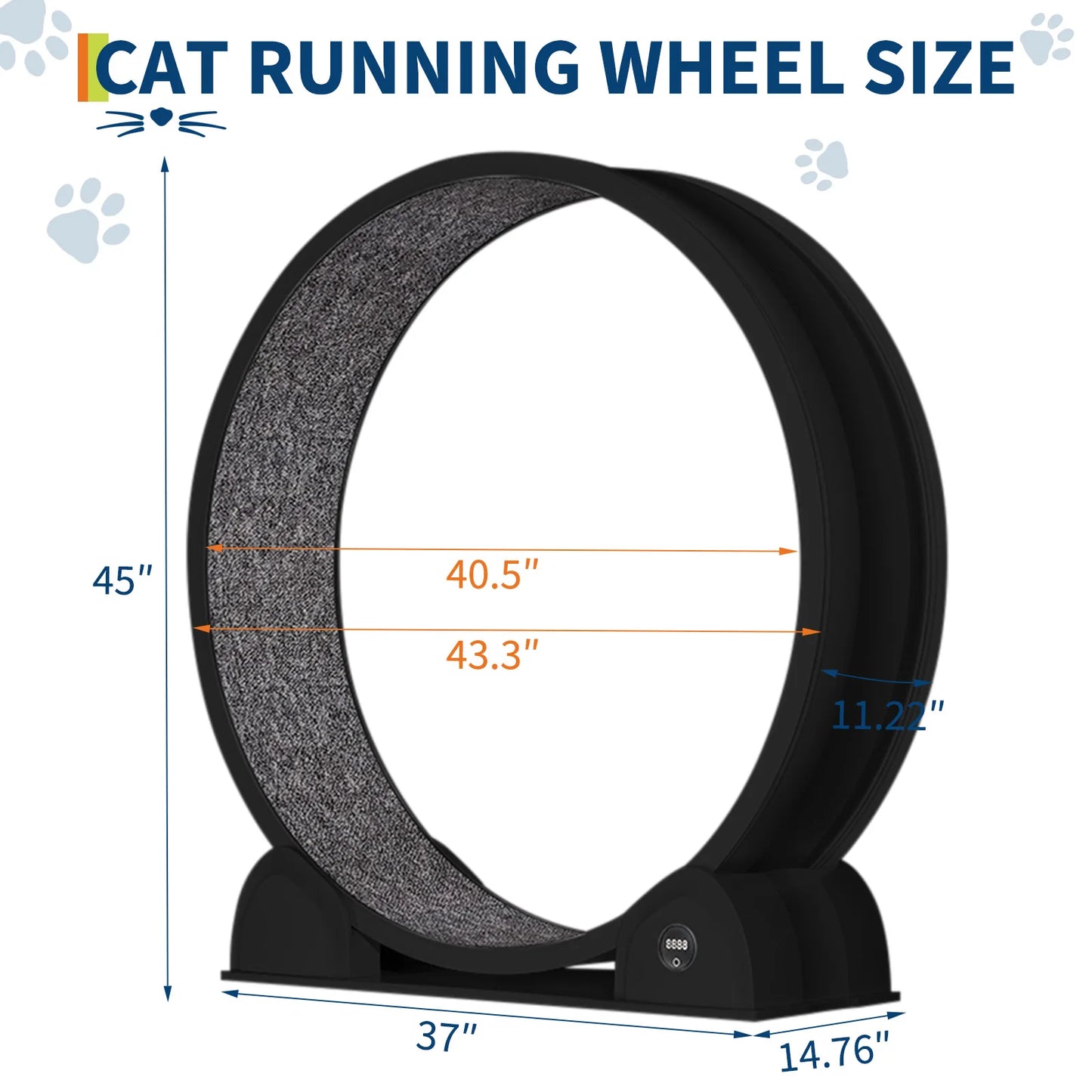 HiMISS Cat Exercise Wheel With Pedometer For Fitness And Weight Loss