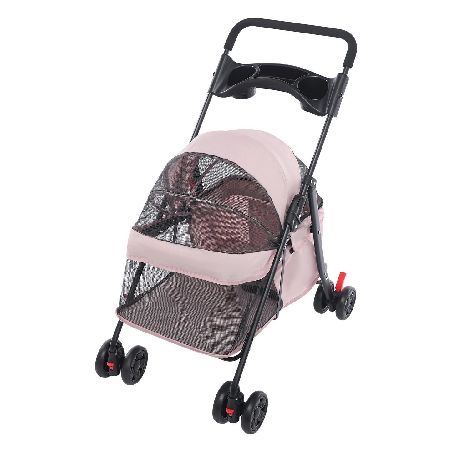 Foldable Pet Cart Carbon Steel Oxford Cloth 360 Front Wheels