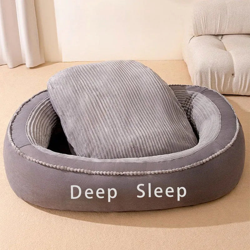 Pet Bed Donut Round Dog Cat Cushion Soft Washable Comfort