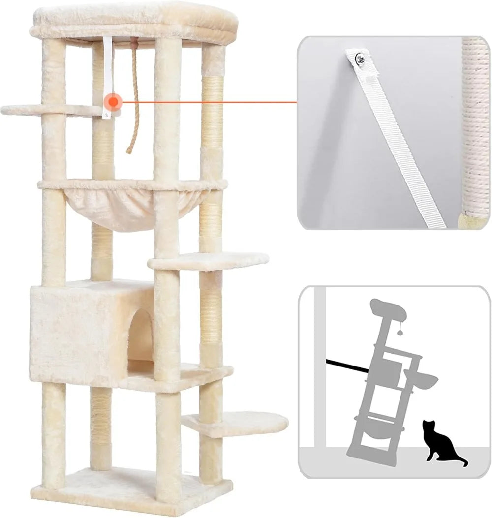 Heybly Cat Tree Heavy Duty Multi-Level Cat Condo Pet Safe