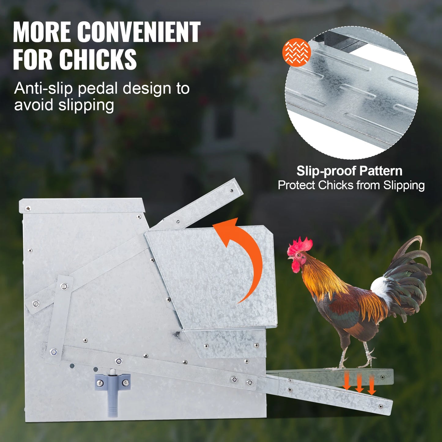 SucceBuy Automatic Chicken Feeder Galvanized Steel