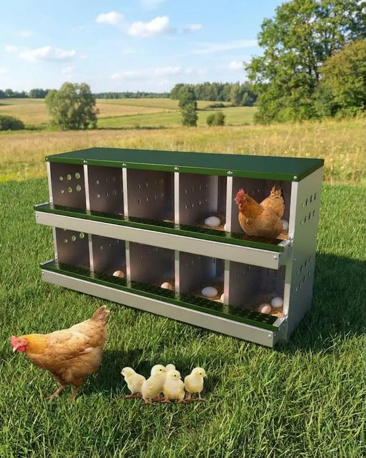 Galvanized Steel 2 Layer Chicken Nesting Boxes With Vent