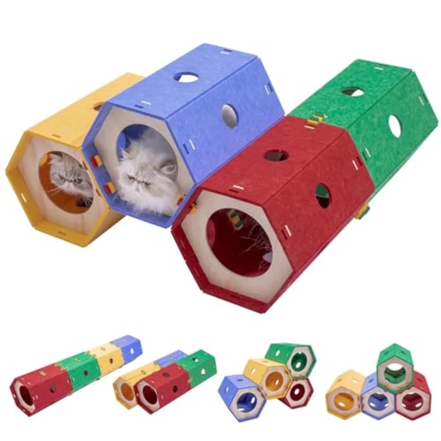 Modular Felt Cat Tunnel Bed 8 Way Hideaway for Cats