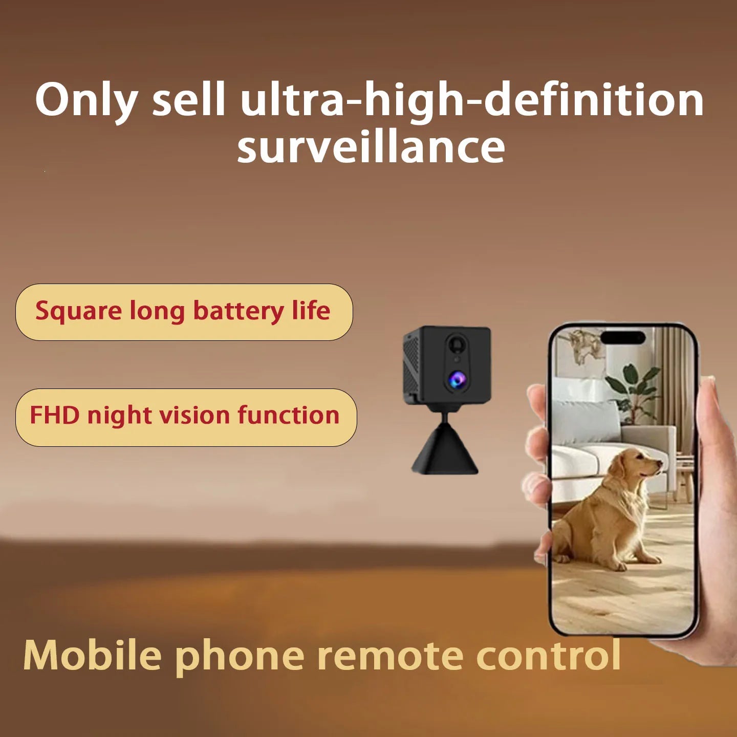 Brand Smart Compact Camera Wireless Mini Full Hd Night Vision Camera Suitable for Home Pet and Vehicle Monitoring Home Use Wifi Connected to Mobile Phone Remote Mini Portable Camera Motion Detection Alarm Non-Concealed Pinhol