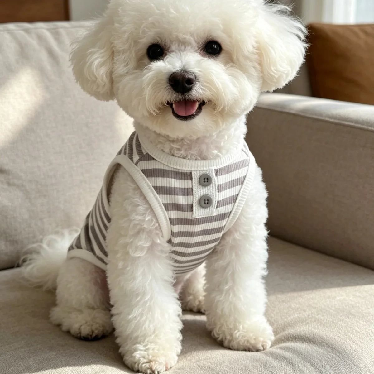 Striped Cool Pet Vest Breathable Summer Outfit For Dogs Cats
