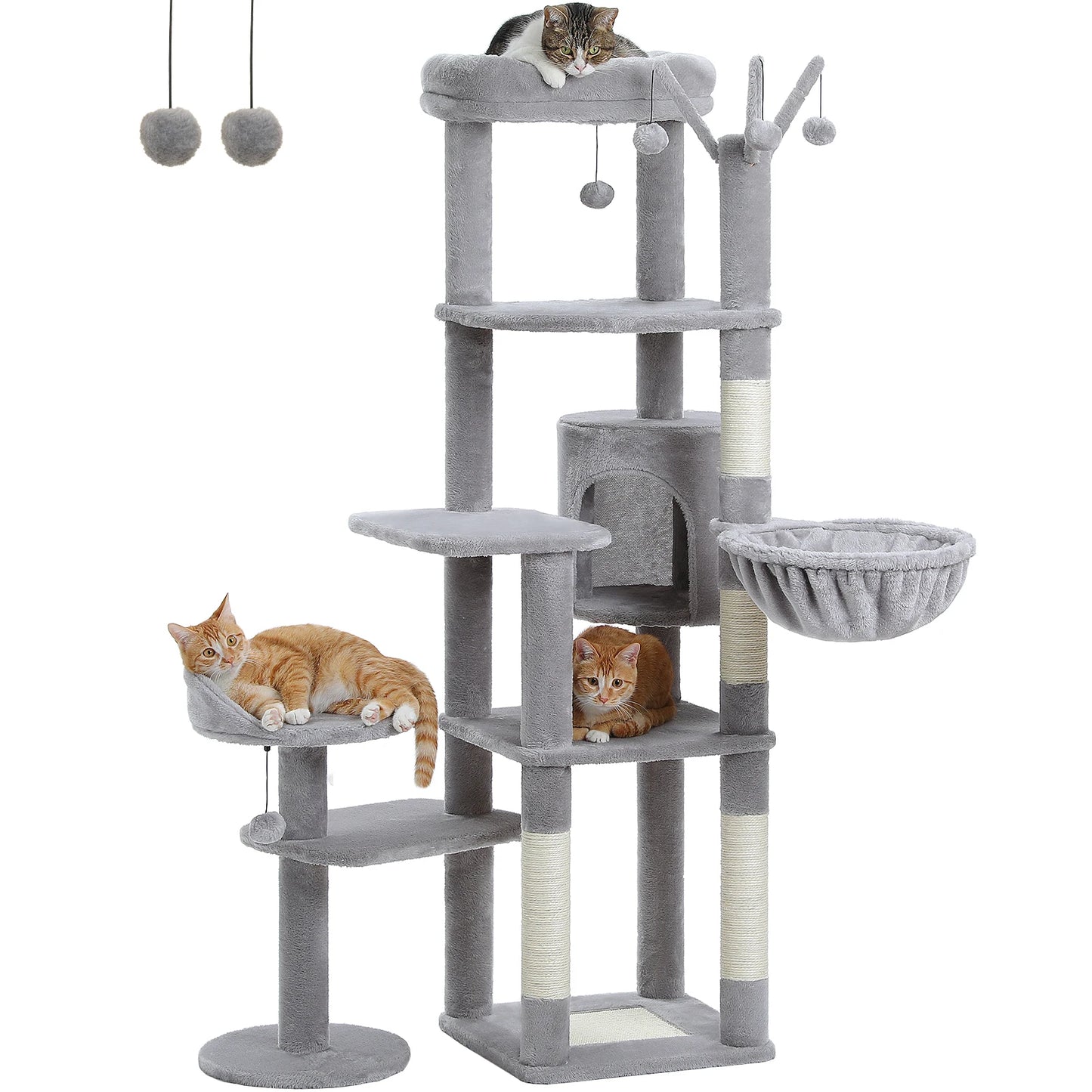 PEQULTICN Multi Level Cat Tree With Scratching Posts Five Tiers