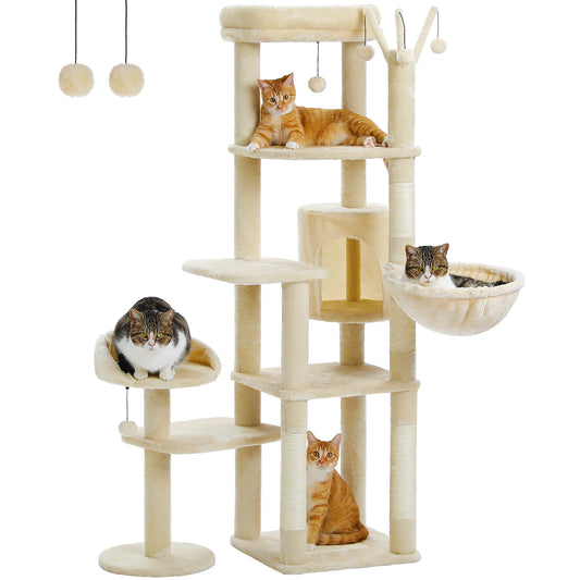 PEQULTICN Multi Level Cat Tree With Scratching Posts Five Tiers