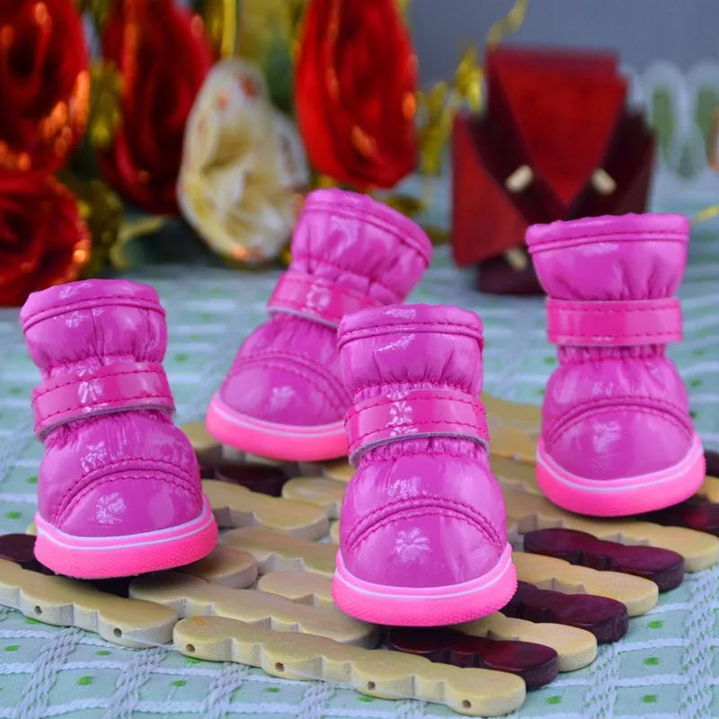 Warm Waterproof Winter Dog Shoes For Small Dogs Fleece Boots