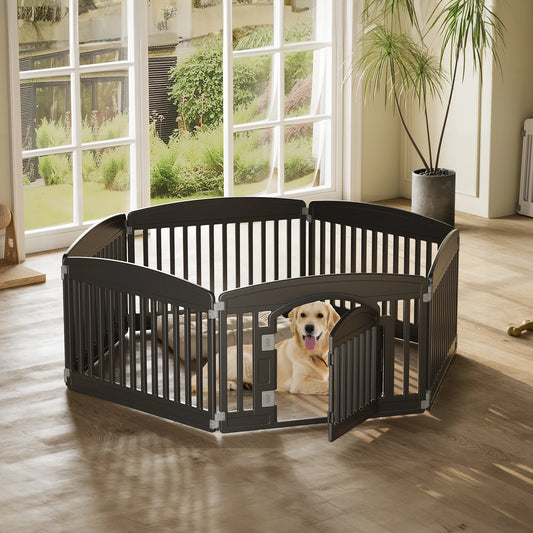 JHK Plastic Dog Playpen Expandable Fence for Dogs Outdoor Use